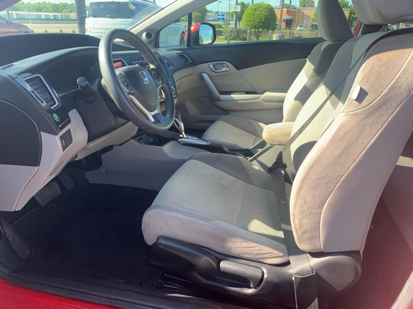 2013 RED Honda Civic LX Coupe 5-Speed AT (2HGFG3B54DH) with an 2.3L L4 SOHC 16V engine, 5-Speed Automatic transmission, located at 420 I-35E, Lancaster, TX, 75146, (469) 297-4144, 32.593929, -96.823685 - Photo#6