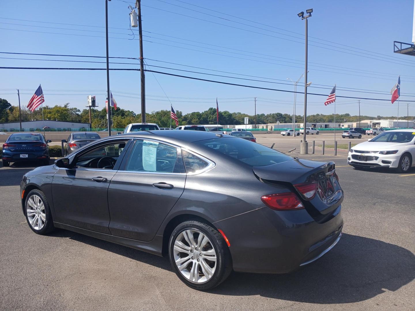 2015 GRAY Chrysler 200 Limited (1C3CCCAB0FN) with an 2.4L L4 DOHC 16V engine, 9-Speed Automatic transmission, located at 420 I-35E, Lancaster, TX, 75146, (469) 297-4144, 32.593929, -96.823685 - Photo#2