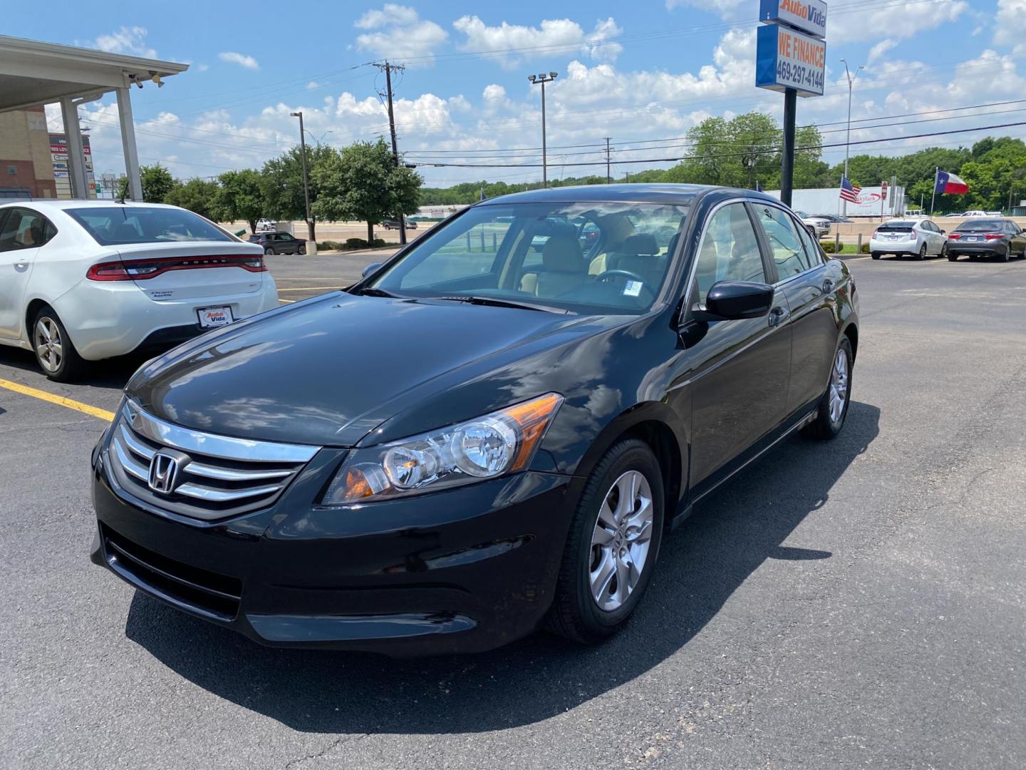 2012 BLACK Honda Accord SE Sedan AT (1HGCP2F63CA) with an 2.4L L4 DOHC 16V engine, 5-Speed Automatic transmission, located at 420 I-35E, Lancaster, TX, 75146, (469) 297-4144, 32.593929, -96.823685 - Photo#2