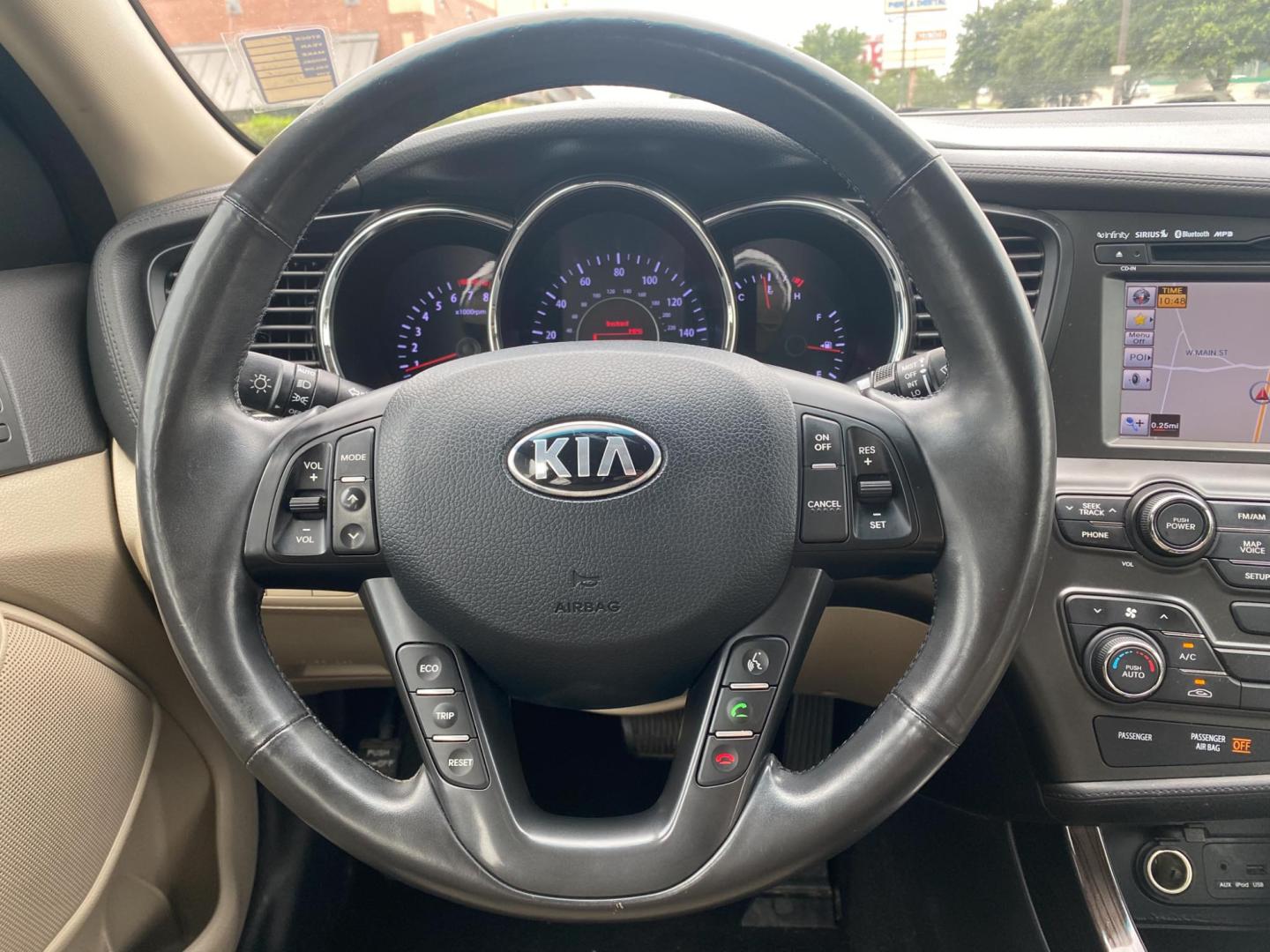 2013 BLACK Kia Optima EX (5XXGN4A72DG) with an 2.4L L4 DOHC 16V engine, 6-Speed Automatic transmission, located at 420 I-35E, Lancaster, TX, 75146, (469) 297-4144, 32.593929, -96.823685 - Photo#13