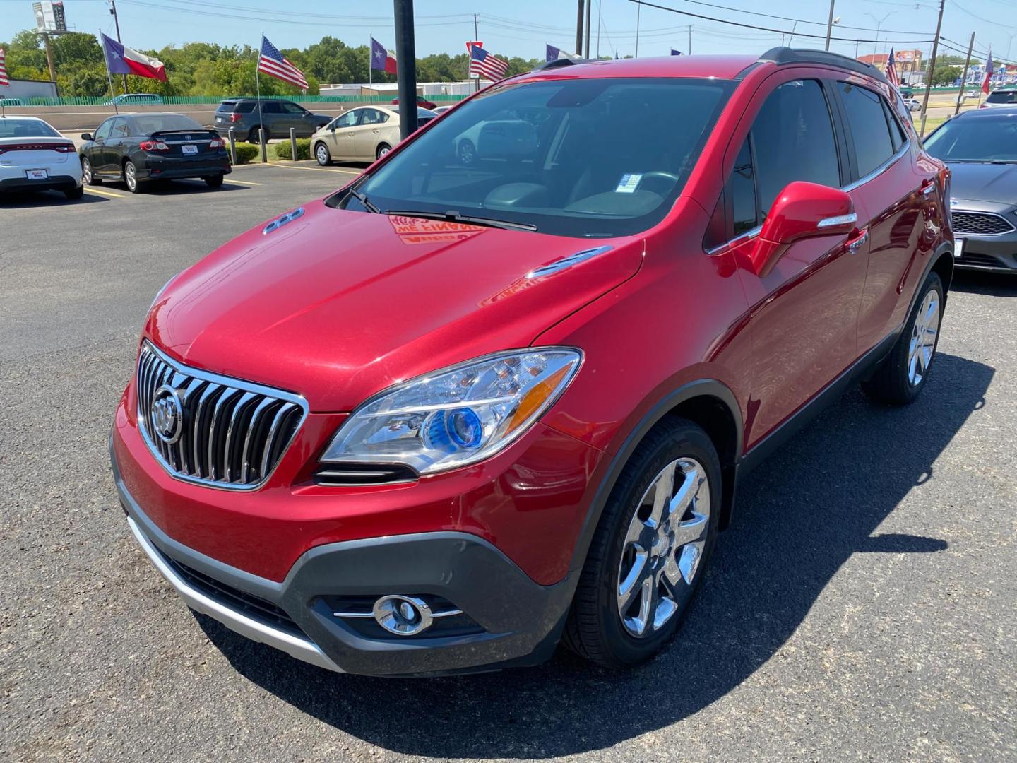 2016 MAROON Buick Encore Leather FWD (KL4CJCSB1GB) with an 1.4L L4 DOHC 16V TURBO engine, 6A transmission, located at 420 I-35E, Lancaster, TX, 75146, (469) 297-4144, 32.593929, -96.823685 - Photo#7