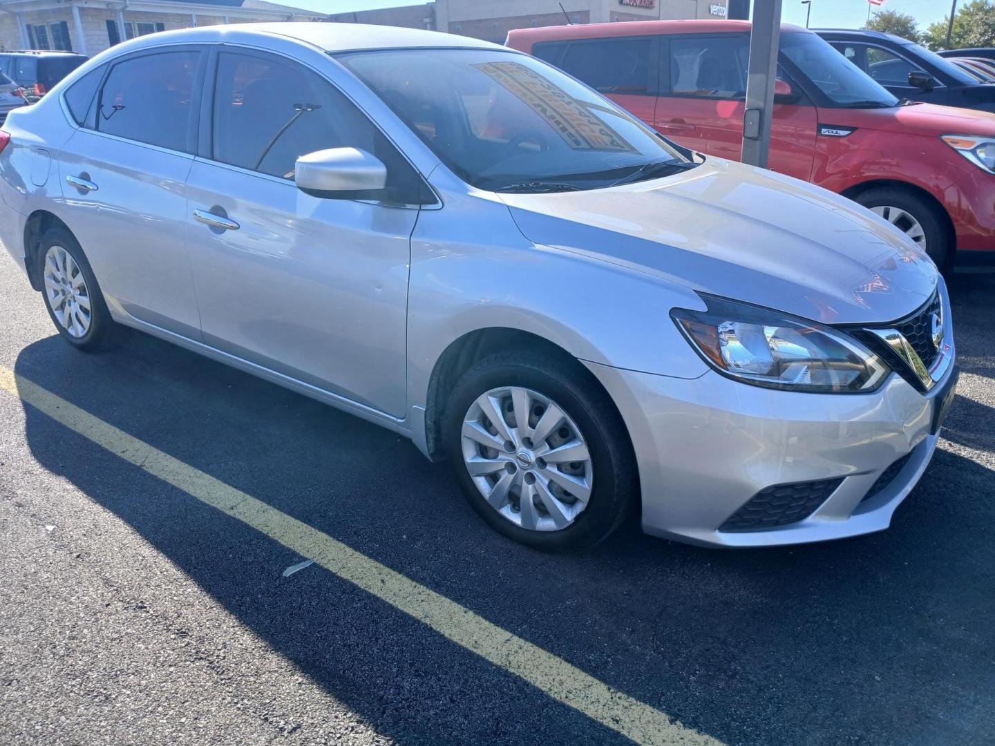 2016 SILVER Nissan Sentra FE+ S (3N1AB7AP6GY) with an 1.8L L4 SFI DOHC 16V engine, CVT transmission, located at 420 I-35E, Lancaster, TX, 75146, (469) 297-4144, 32.593929, -96.823685 - Photo#0