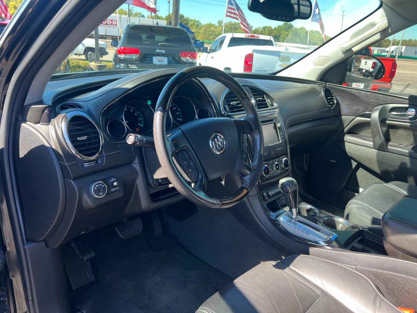 2015 BLACK Buick Enclave Leather FWD (5GAKRBKD5FJ) with an 3.6L V6 DOHC 24V engine, 6-Speed Automatic Overdrive transmission, located at 420 I-35E, Lancaster, TX, 75146, (469) 297-4144, 32.593929, -96.823685 - Photo#1