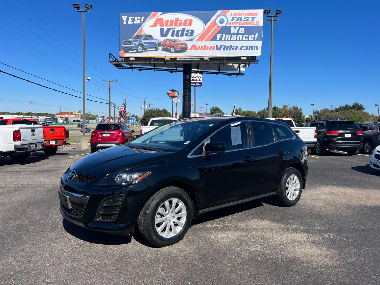 2011 BLACK Mazda CX-7 i Sport (JM3ER2B58B0) with an 2.5L L4 DOHC 16V engine, 5-Speed Automatic transmission, located at 420 I-35E, Lancaster, TX, 75146, (469) 297-4144, 32.593929, -96.823685 - Photo#0