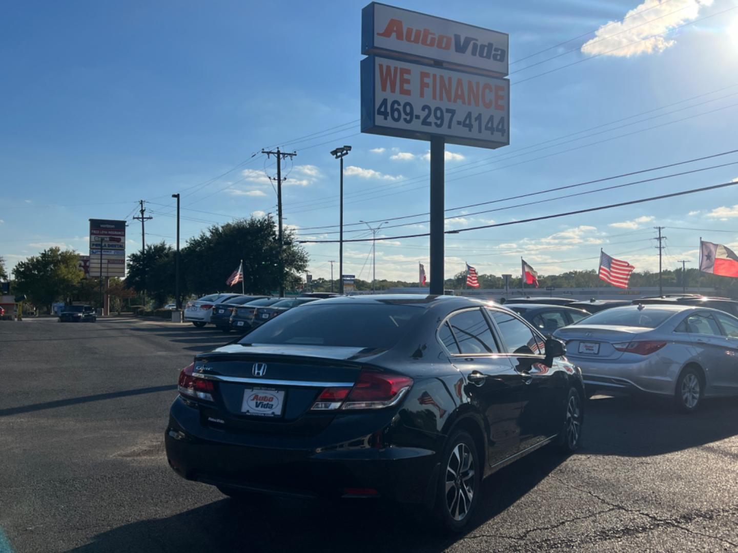 2013 BLACK Honda Civic EX Sedan 5-Speed AT (19XFB2F83DE) with an 1.8L L4 SOHC 16V engine, 5-Speed Automatic transmission, located at 420 I-35E, Lancaster, TX, 75146, (469) 297-4144, 32.593929, -96.823685 - Photo#5