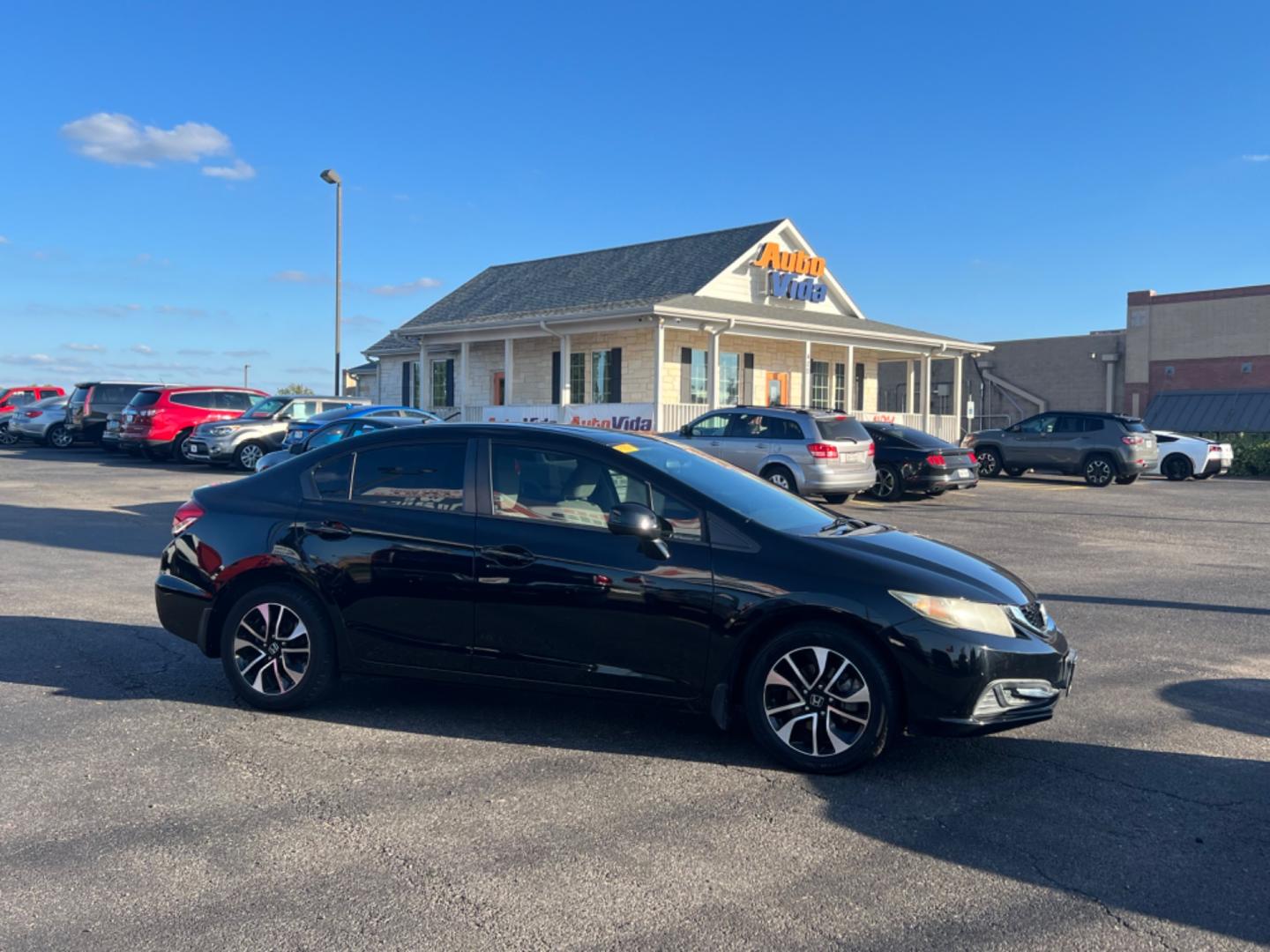 2013 BLACK Honda Civic EX Sedan 5-Speed AT (19XFB2F83DE) with an 1.8L L4 SOHC 16V engine, 5-Speed Automatic transmission, located at 420 I-35E, Lancaster, TX, 75146, (469) 297-4144, 32.593929, -96.823685 - Photo#6