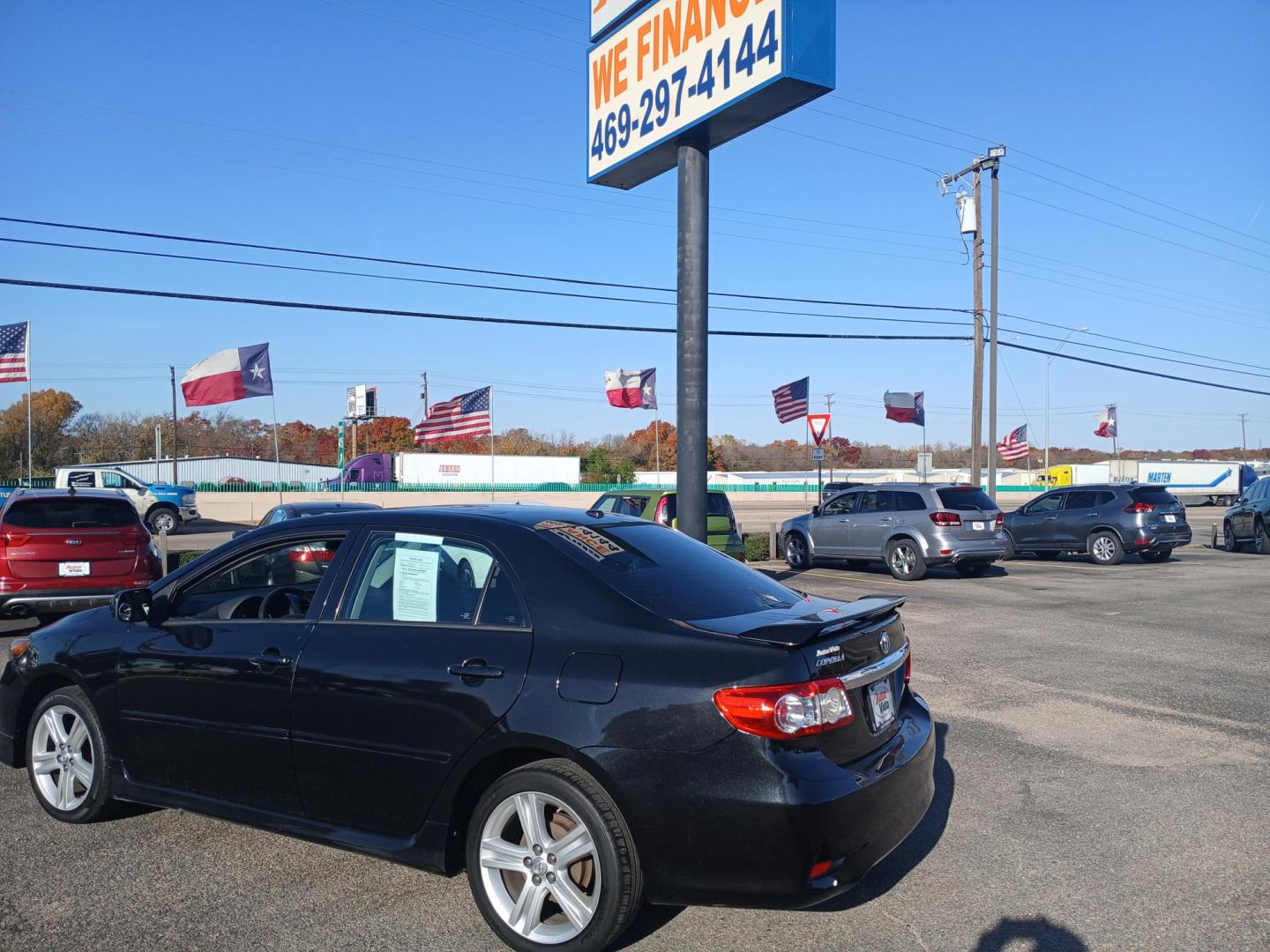 2013 BLACK Toyota Corolla LE 4-Speed AT (5YFBU4EE9DP) with an 1.8L L4 DOHC 16V engine, 4-Speed Automatic transmission, located at 420 I-35E, Lancaster, TX, 75146, (469) 297-4144, 32.593929, -96.823685 - Photo#1