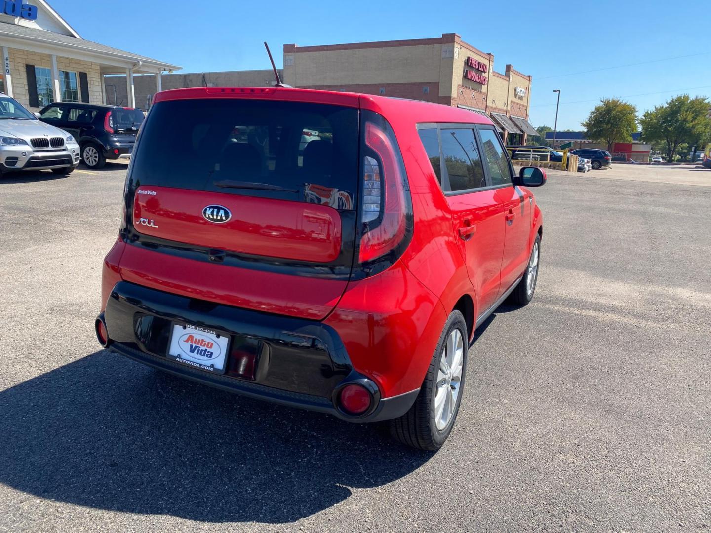 2016 RED Kia Soul + (KNDJP3A51G7) with an 2.0L L4 DOHC 16V engine, 6A transmission, located at 420 I-35E, Lancaster, TX, 75146, (469) 297-4144, 32.593929, -96.823685 - Photo#3