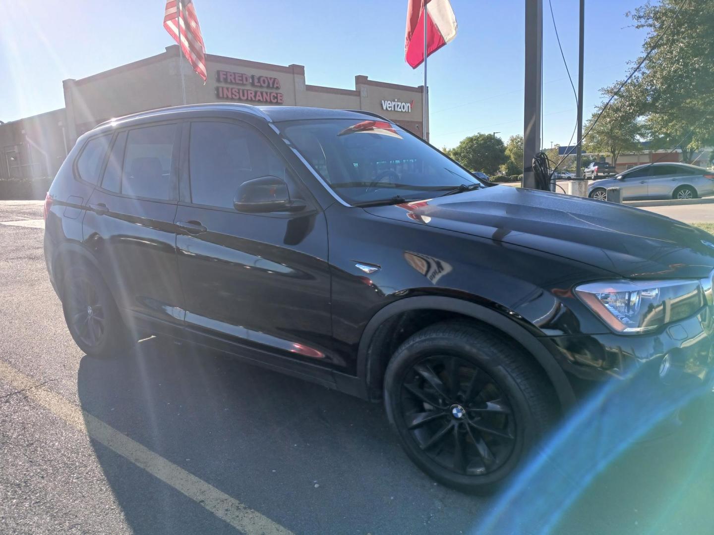 2017 BLACK BMW X3 sDrive28i (5UXWZ7C30H0) with an 2.0L L4 DOHC 16V engine, 8A transmission, located at 420 I-35E, Lancaster, TX, 75146, (469) 297-4144, 32.593929, -96.823685 - Photo#0