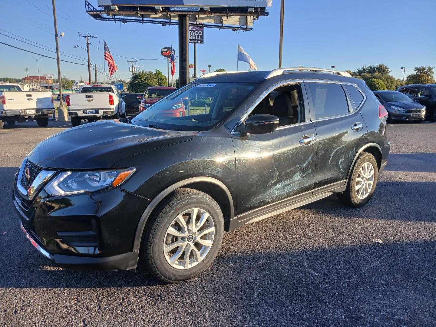 2020 BLACK Nissan Rogue S 2WD (JN8AT2MT1LW) with an 2.5L L4 DOHC 16V engine, CVT transmission, located at 420 I-35E, Lancaster, TX, 75146, (469) 297-4144, 32.593929, -96.823685 - Photo#0