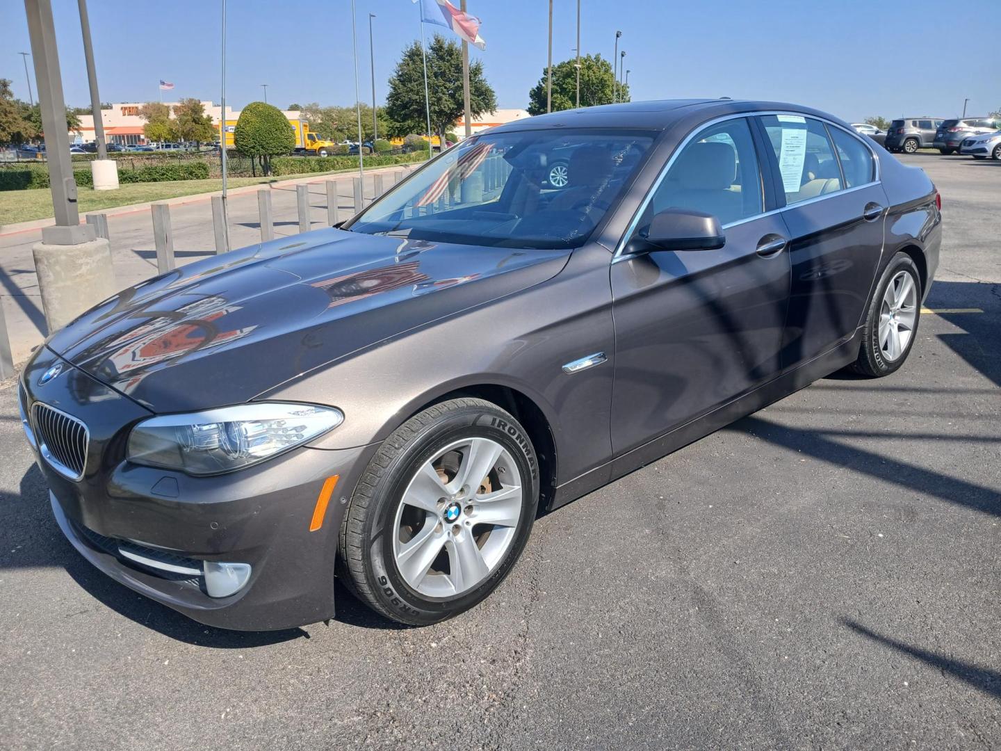 2013 BROWN BMW 5-Series 528i (WBAXG5C59DD) with an 2.0L L4 DOHC 16V TURBO engine, located at 420 I-35E, Lancaster, TX, 75146, (469) 297-4144, 32.593929, -96.823685 - Photo#0