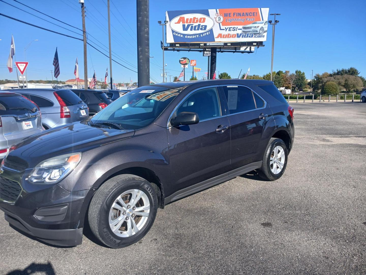 2016 GRAY Chevrolet Equinox LS AWD (2GNFLEEK6G6) with an 2.4L L4 DOHC 16V FFV engine, 6A transmission, located at 420 I-35E, Lancaster, TX, 75146, (469) 297-4144, 32.593929, -96.823685 - Photo#0