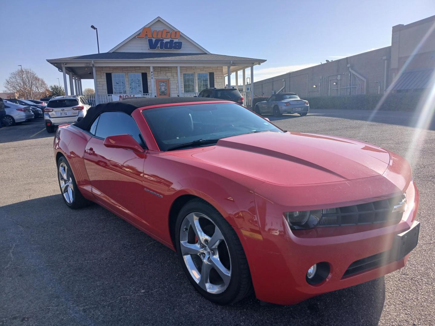 2013 RED Chevrolet Camaro Convertible 2LT (2G1FC3D33D9) with an 3.6L V6 DOHC 24V FFV engine, 6-Speed Automatic transmission, located at 420 I-35E, Lancaster, TX, 75146, (469) 297-4144, 32.593929, -96.823685 - Photo#0