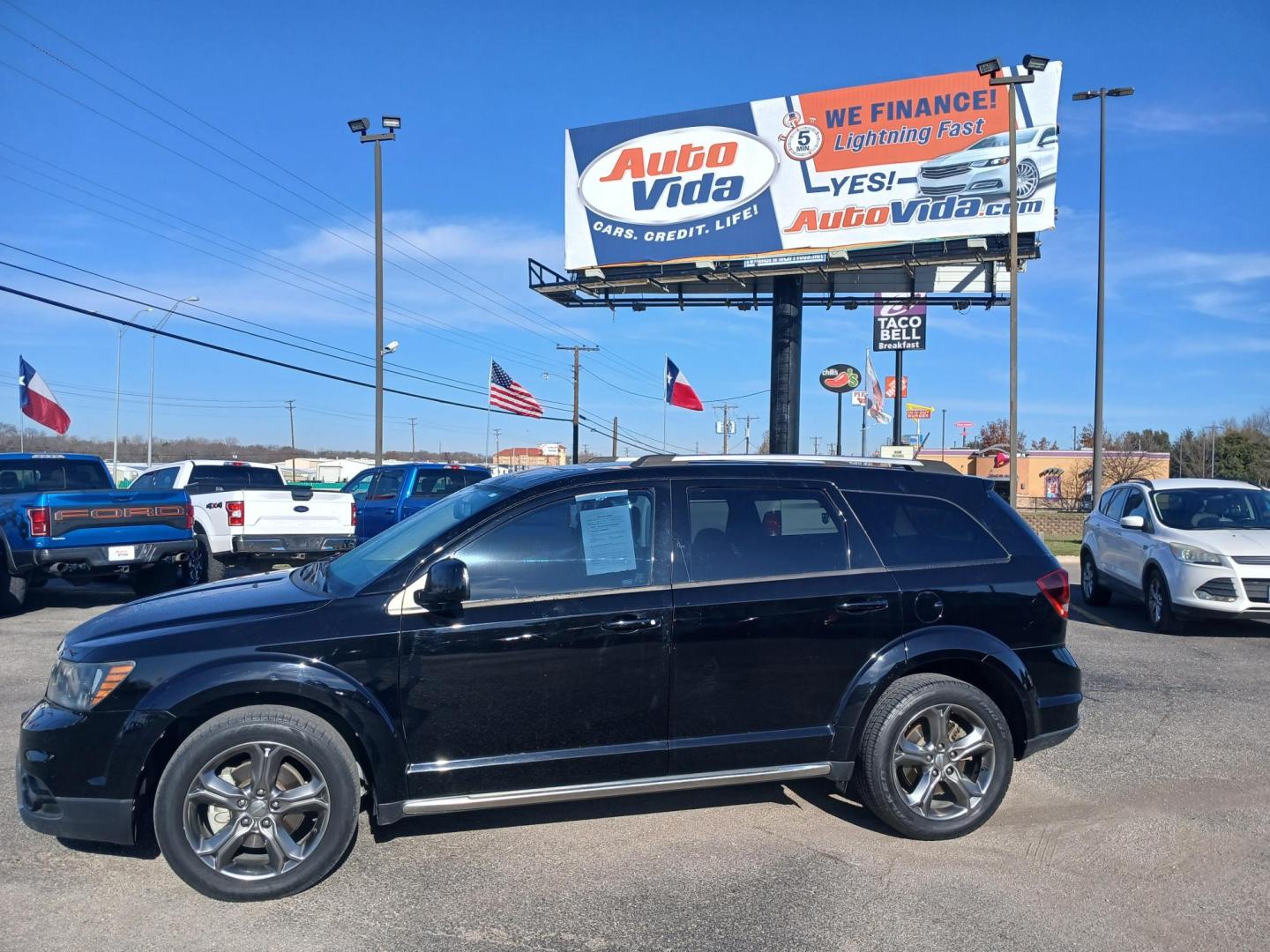 2017 BLACK Dodge Journey Crossroad Plus FWD (3C4PDCGG5HT) with an 3.6L V6 DOHC 24V engine, 4A transmission, located at 420 I-35E, Lancaster, TX, 75146, (469) 297-4144, 32.593929, -96.823685 - Photo#1